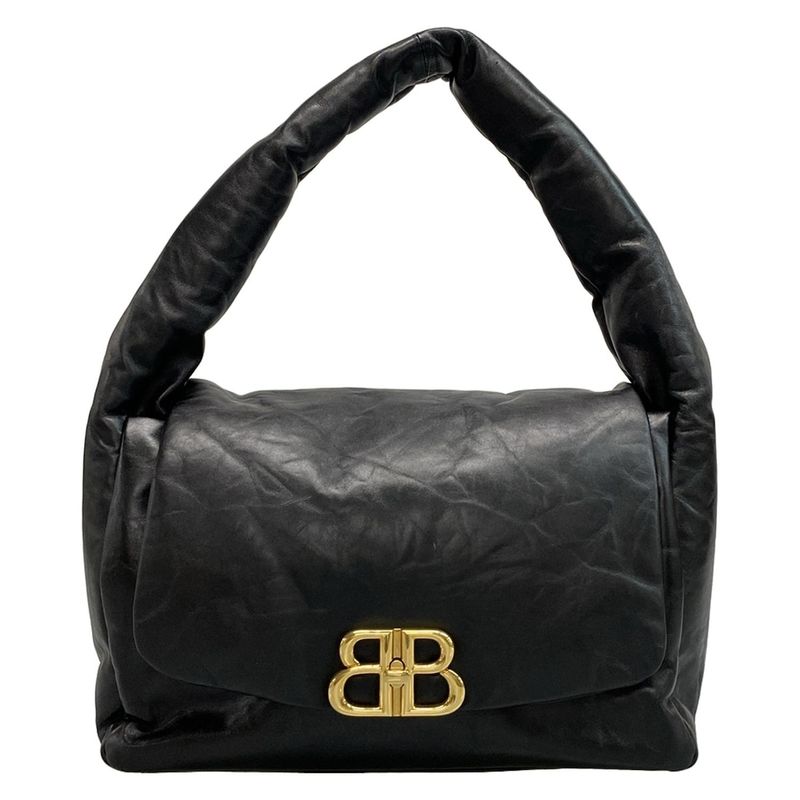 Balenciaga Shoulder Bag Monaco 787902 Black Leather
