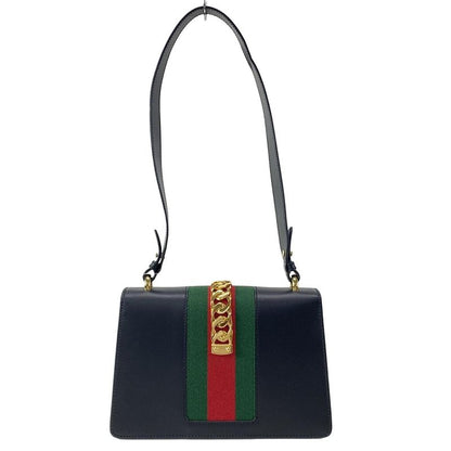Gucci Shoulder Bag Sylvie 421882 Black Leather