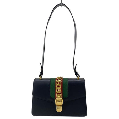 Gucci Shoulder Bag Sylvie 421882 Black Leather