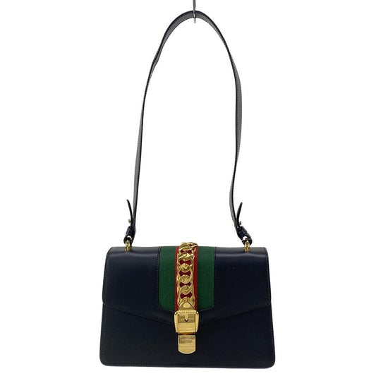 Gucci Shoulder Bag Sylvie 421882 Black Leather