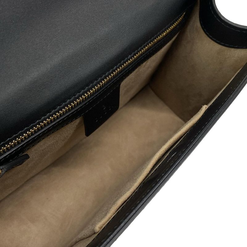 Gucci Shoulder Bag Sylvie 421882 Black Leather