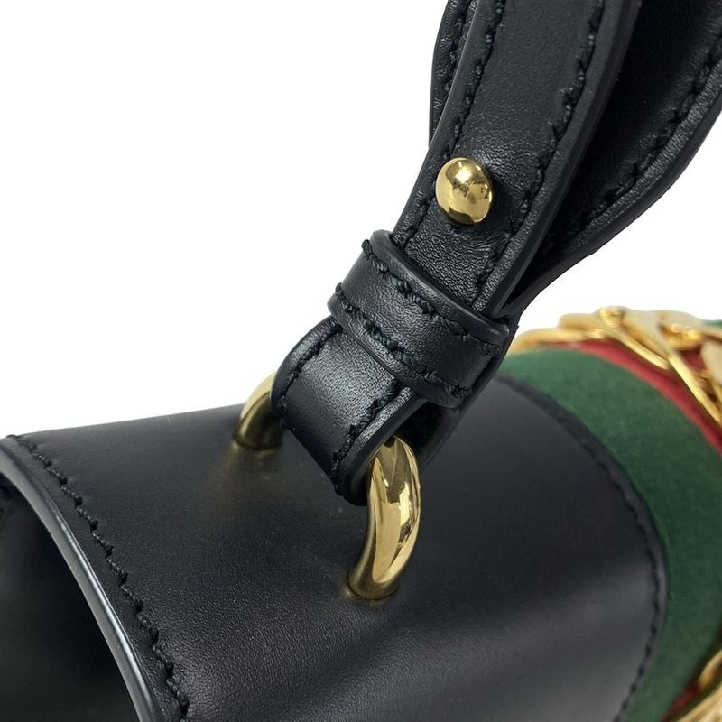 Gucci Shoulder Bag Sylvie 421882 Black Leather