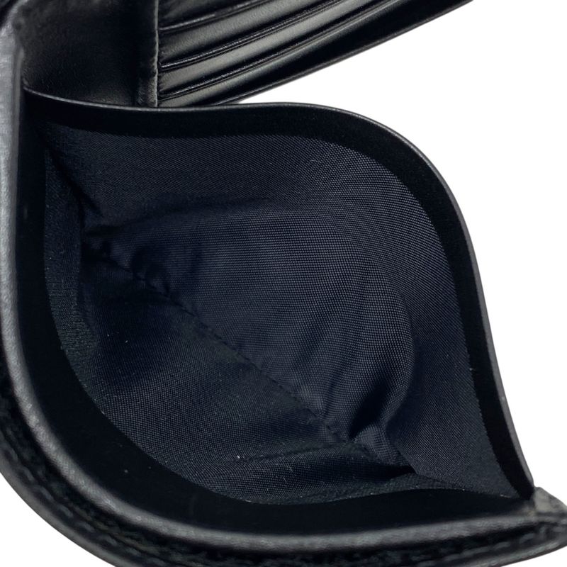 Versace Medusa Bifold Wallet Folding Wallet Billfold Logo Leather Black Silver