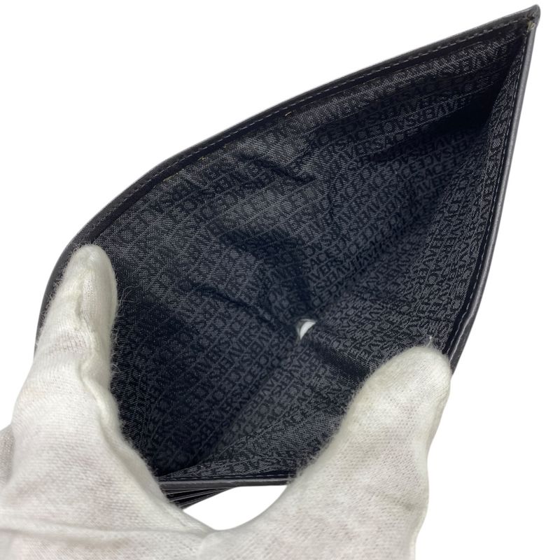 Versace Medusa Bifold Wallet Folding Wallet Billfold Logo Leather Black Silver