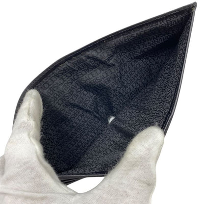 Versace Medusa Bifold Wallet Folding Wallet Billfold Logo Leather Black Silver