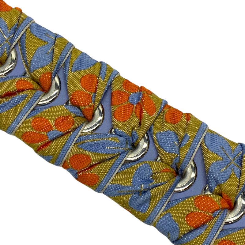 Fendi Mini Strap You Shoulder Strap Accessory Flower Floral Ribbon Canvas Blue