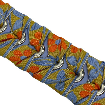 Fendi Mini Strap You Shoulder Strap Accessory Flower Floral Ribbon Canvas Blue