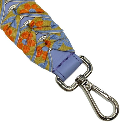 Fendi Mini Strap You Shoulder Strap Accessory Flower Floral Ribbon Canvas Blue