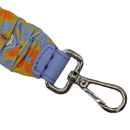 Fendi Mini Strap You Shoulder Strap Accessory Flower Floral Ribbon Canvas Blue