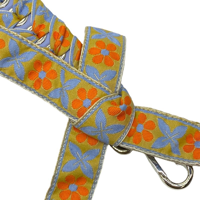 Fendi Mini Strap You Shoulder Strap Accessory Flower Floral Ribbon Canvas Blue