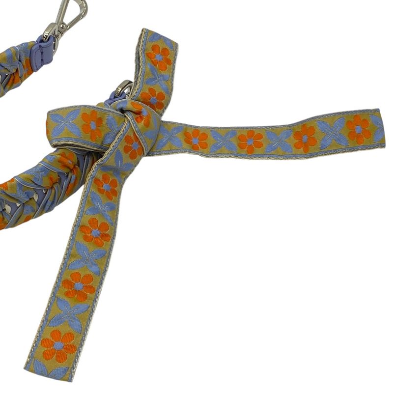 Fendi Mini Strap You Shoulder Strap Accessory Flower Floral Ribbon Canvas Blue