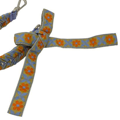 Fendi Mini Strap You Shoulder Strap Accessory Flower Floral Ribbon Canvas Blue