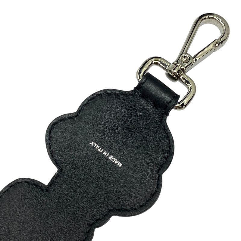 Fendi Long Strap You Shoulder Strap Accessory Leaf Velvet Leather Black Blue