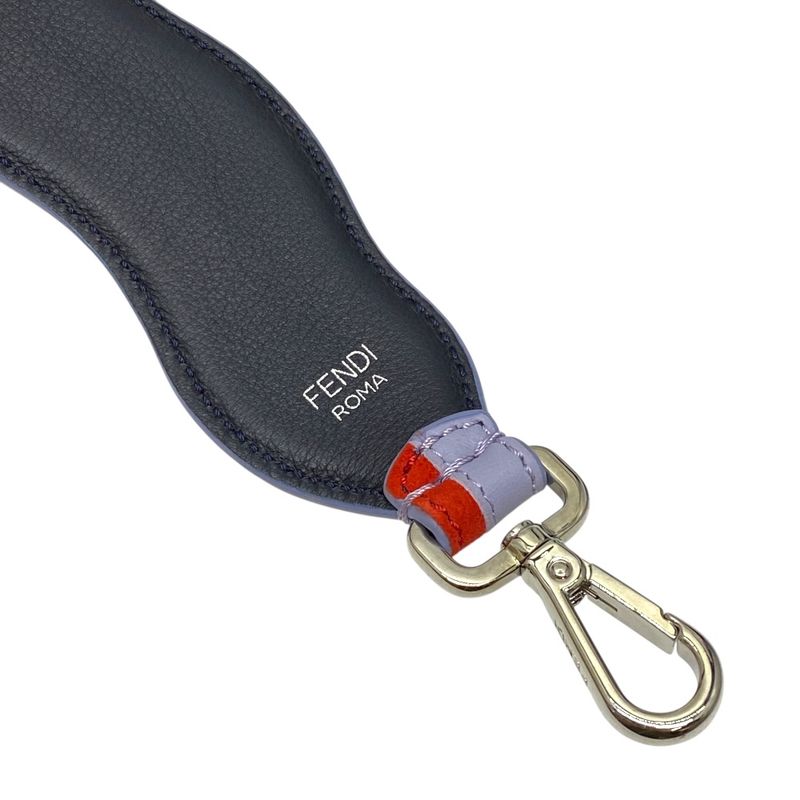 Fendi Long Strap You Shoulder Strap Accessory Wave Suede Leather Red Purple
