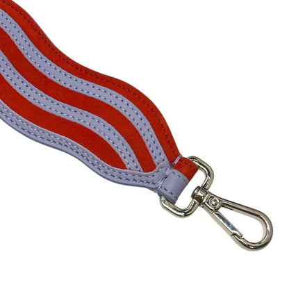 Fendi Long Strap You Shoulder Strap Accessory Wave Suede Leather Red Purple