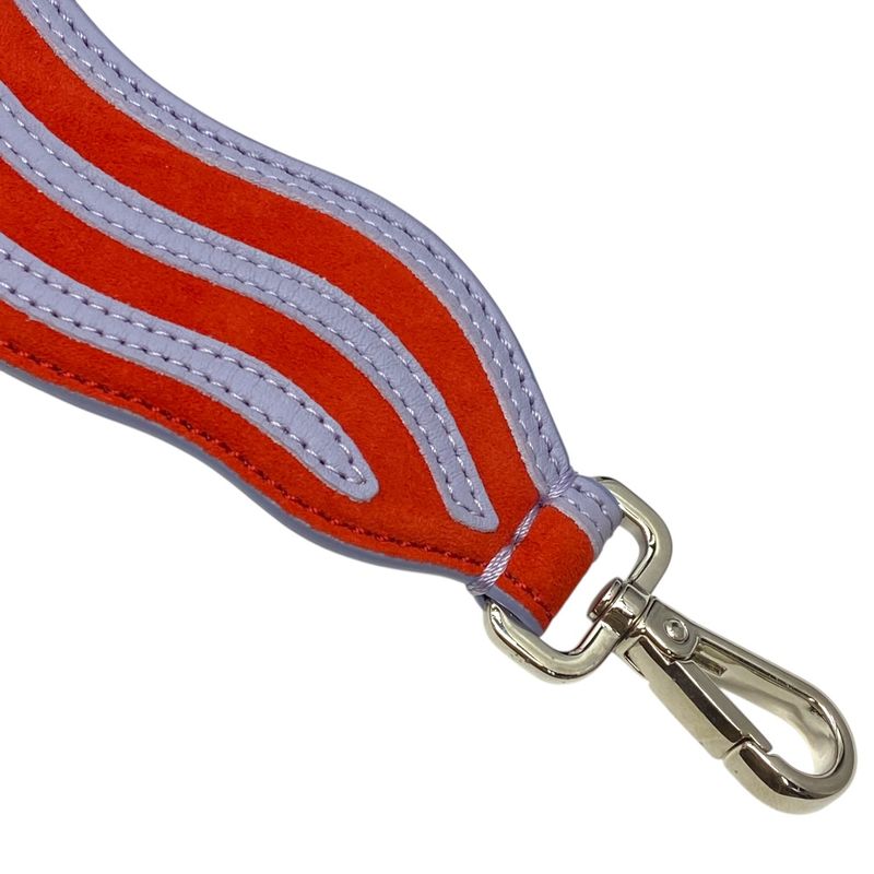 Fendi Long Strap You Shoulder Strap Accessory Wave Suede Leather Red Purple