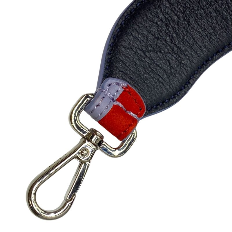 Fendi Long Strap You Shoulder Strap Accessory Wave Suede Leather Red Purple