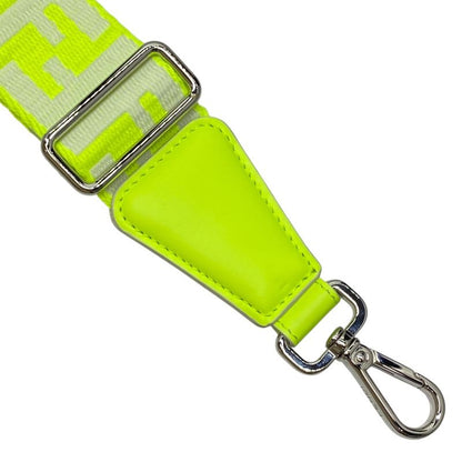 Fendi Long Zucca Pattern Strap You Shoulder Strap Accessory FF Logo Silver Neon