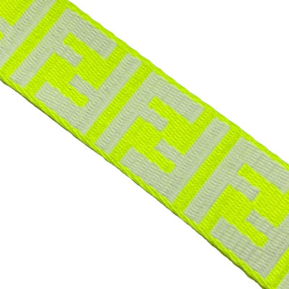 Fendi Long Zucca Pattern Strap You Shoulder Strap Accessory FF Logo Silver Neon