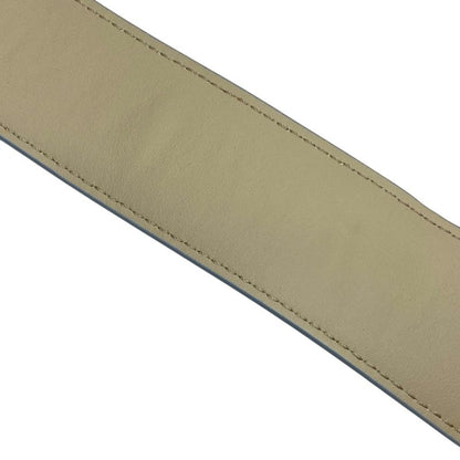 Fendi Long Strap You Shoulder Strap Accessory ROMA Logo Leather Silver Beige