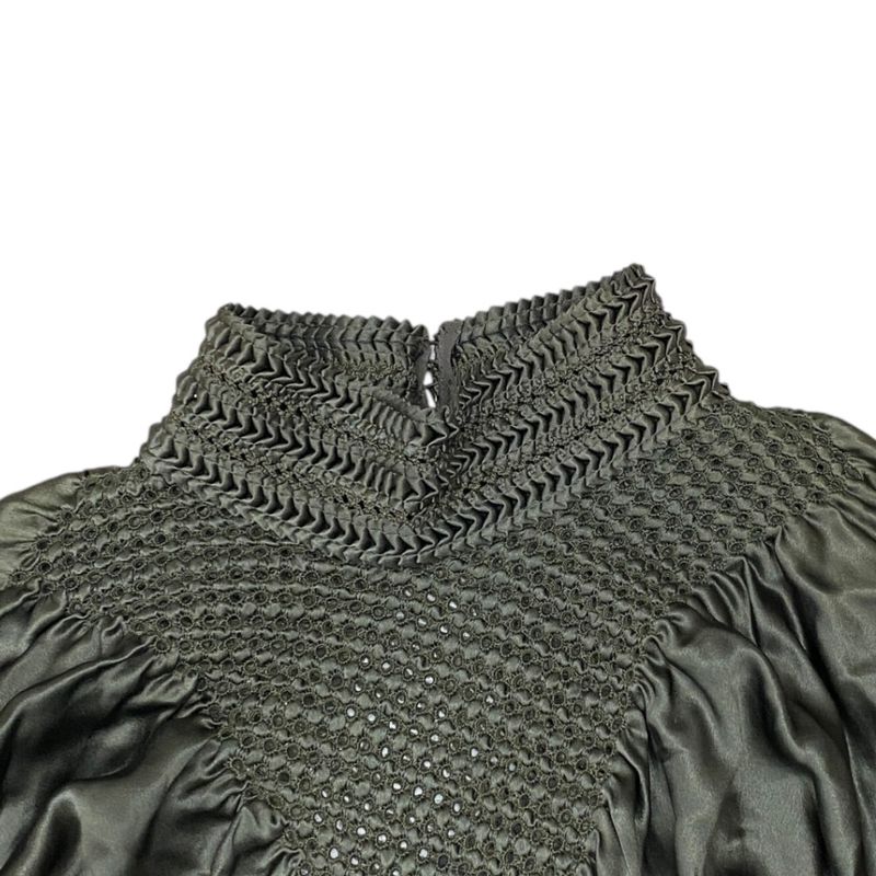 Unused Fendi Silk Romper Mini Dress Mini Dress Back Open Knitted Fabric Khaki