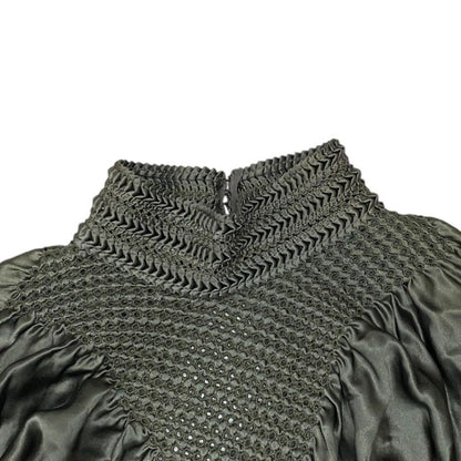 Unused Fendi Silk Romper Mini Dress Mini Dress Back Open Knitted Fabric Khaki