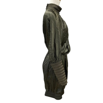 Unused Fendi Silk Romper Mini Dress Mini Dress Back Open Knitted Fabric Khaki
