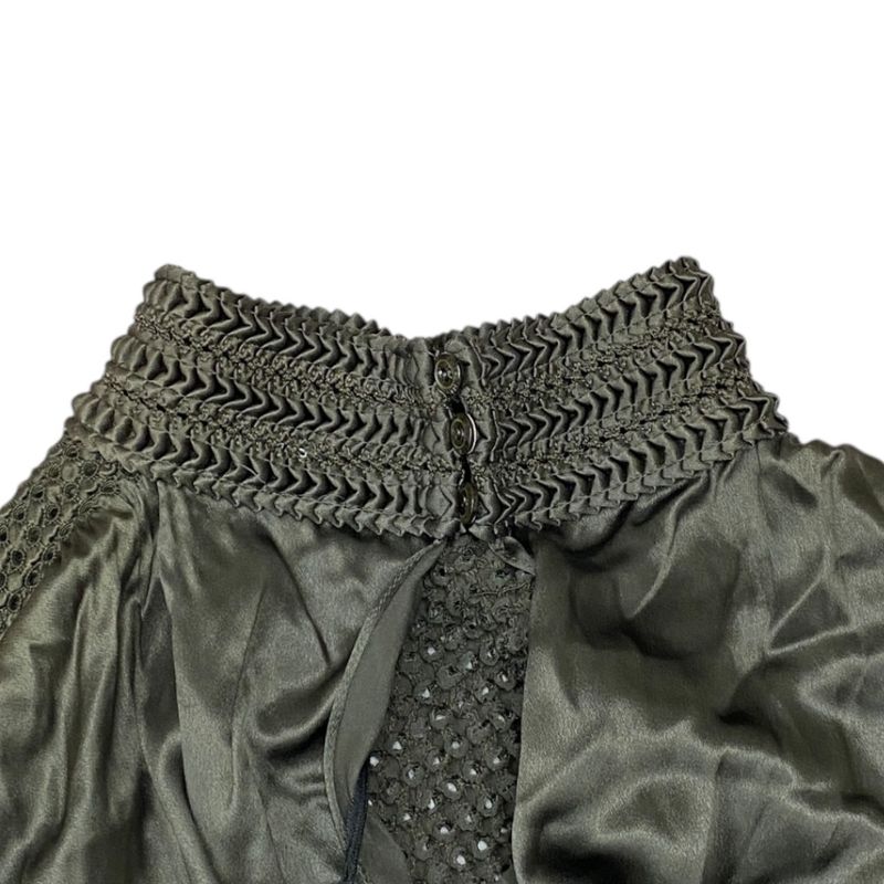Unused Fendi Silk Romper Mini Dress Mini Dress Back Open Knitted Fabric Khaki