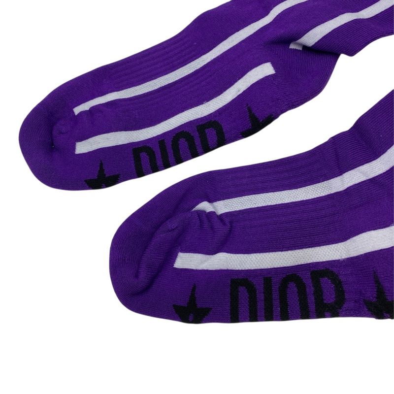 Unused Dior Socks Next Era Knee High Socks Logo Cotton Purple White 25sod500l200