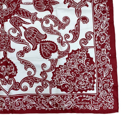 Christian Dior Scarf Accessory Silk Logo Bandana Pattern All Over Pattern White