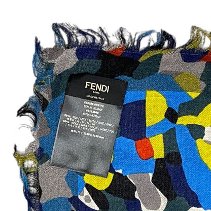 Fendi Bugs Monster Scarf Shawl Large Accessory Silk Logo All Over Pattern