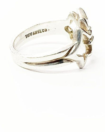 Tiffany & Co Tiffany & CO Triple Star Ring No 7.5 Silver Pinky Ring []aa▲ 251212
