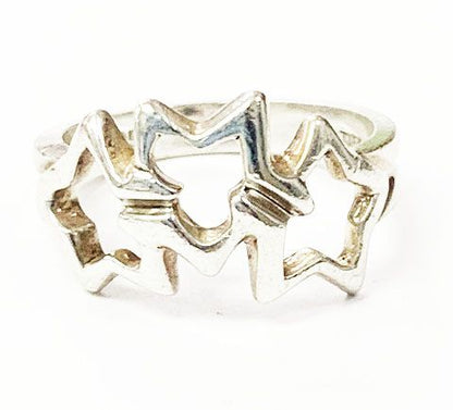 Tiffany & Co Tiffany & CO Triple Star Ring No 7.5 Silver Pinky Ring []aa▲ 251212