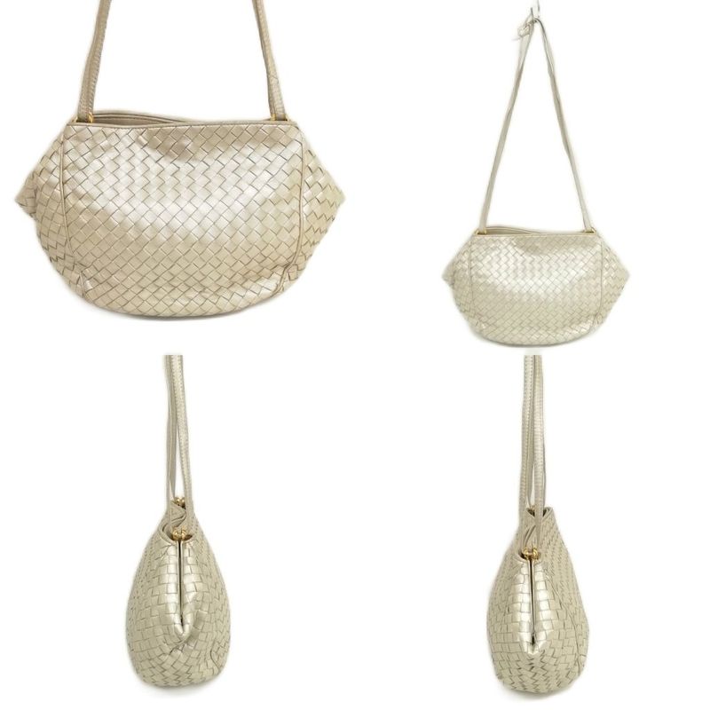 Bottega Veneta Vintage Intrecciato Shoulder Bag Handbag Chien Pan Gold Series