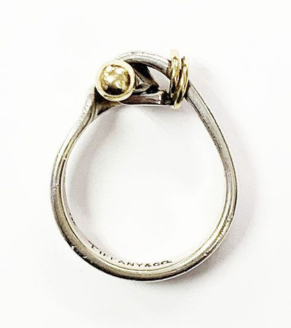 Tiffany & Co Tiffany & CO Hook & Eye Wire Ring No 9 Silver Gold Combination 18K