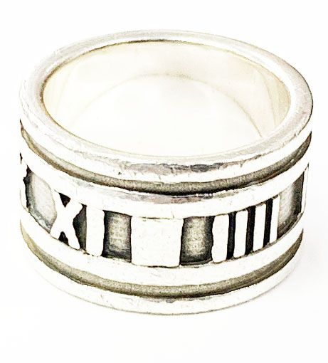Tiffany & Co Tiffany & CO Atlas Wide Ring No 12 Silver Ring []aa▲ 251213