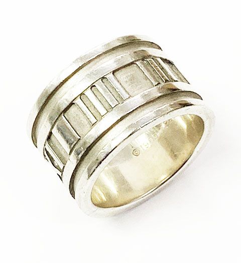 Tiffany & Co Tiffany & CO Atlas Wide Ring No 9 Silver Ring []aa▲ 251213