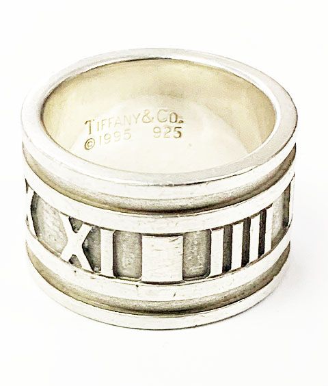 Tiffany & Co Tiffany & CO Atlas Wide Ring No 9 Silver Ring []aa▲ 251213