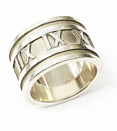 Tiffany & Co Tiffany & CO Atlas Wide Ring No 9 Silver Ring []aa▲ 251213