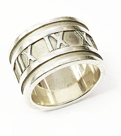 Tiffany & Co Tiffany & CO Atlas Wide Ring No 9 Silver Ring []aa▲ 251213