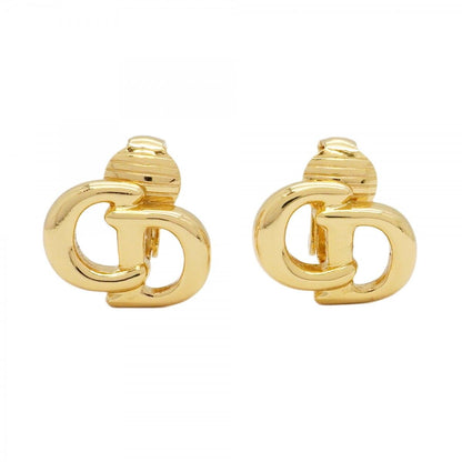 Christian Dior Earring Cd Logo Gp Plated Gold Ladies