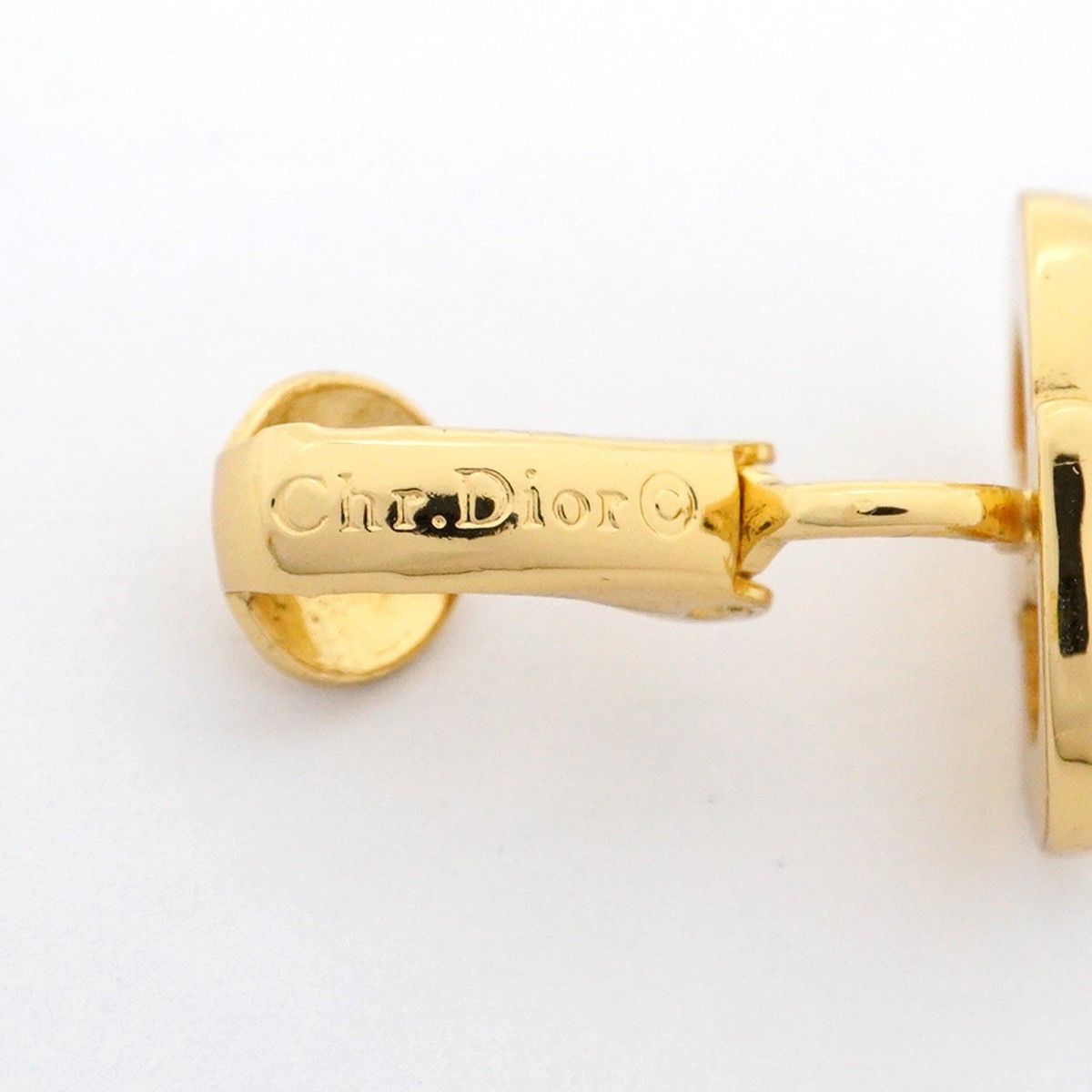 Christian Dior Earring Cd Logo Gp Plated Gold Ladies