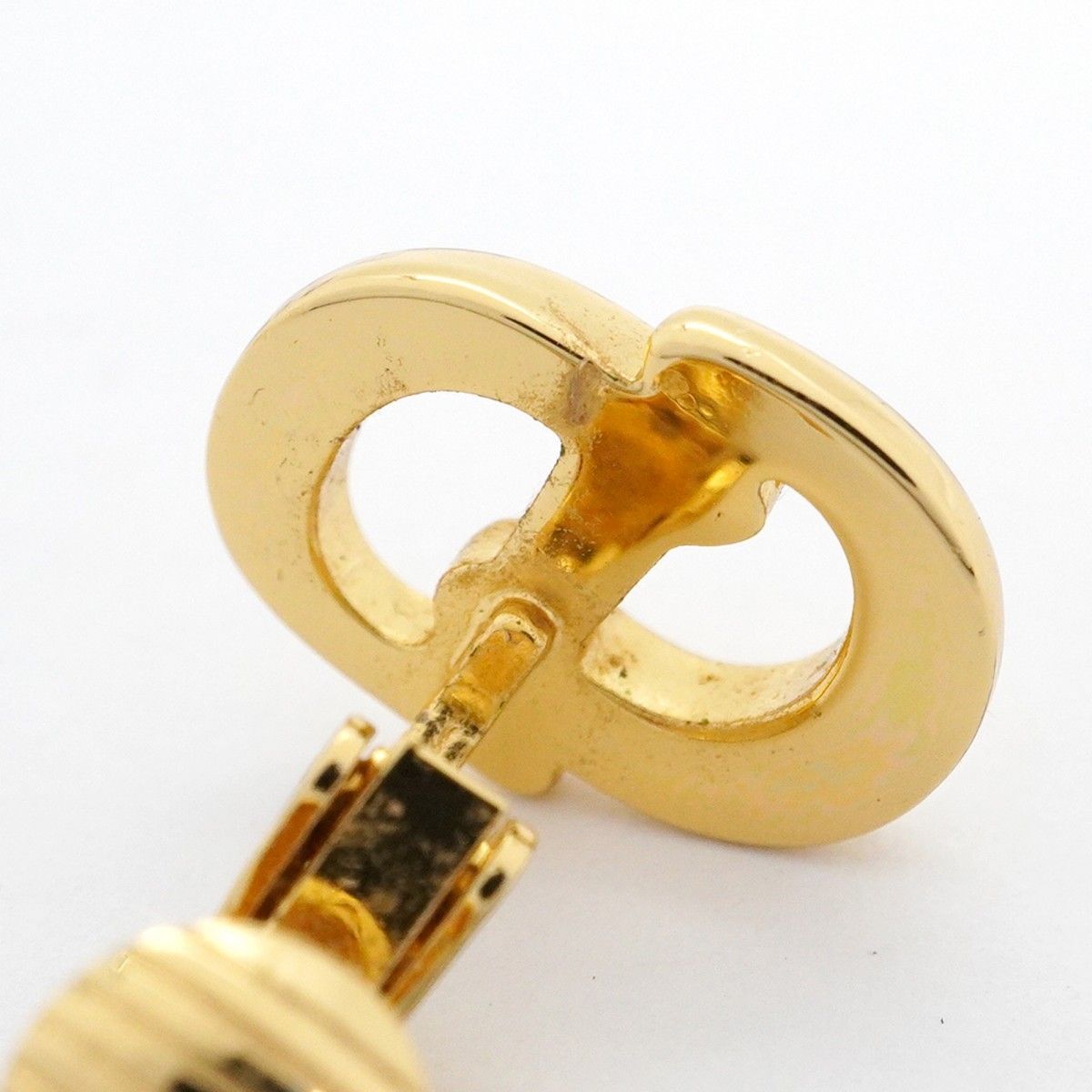 Christian Dior Earring Cd Logo Gp Plated Gold Ladies