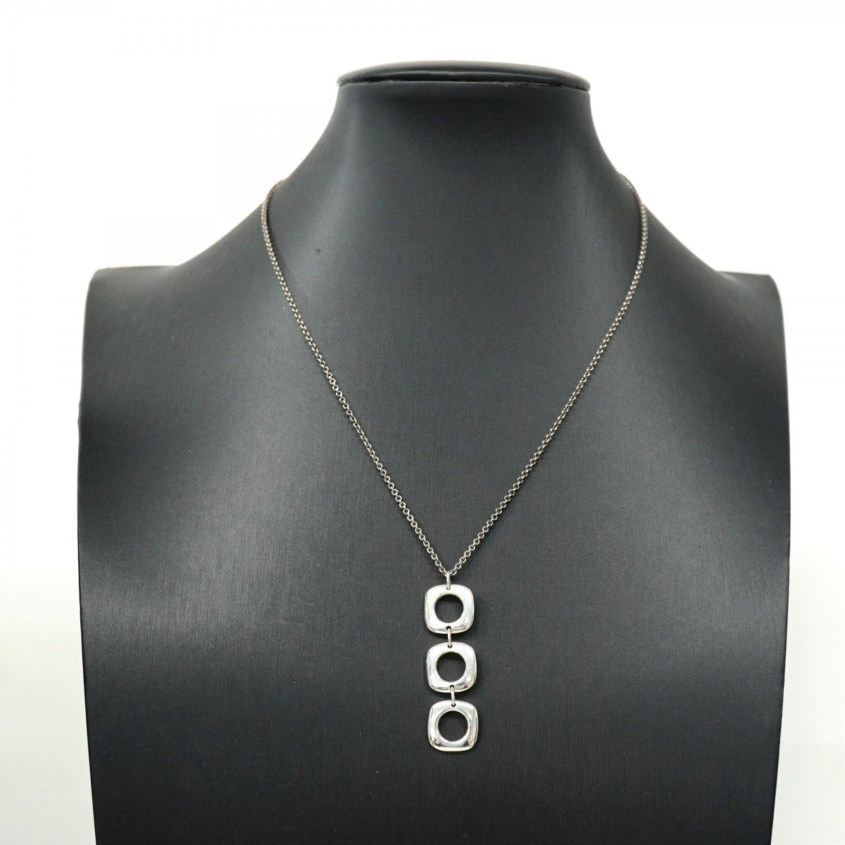 Tiffany Necklace Triple Cushion Silver 925 Women'S