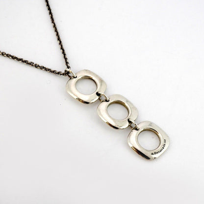 Tiffany Necklace Triple Cushion Silver 925 Women'S