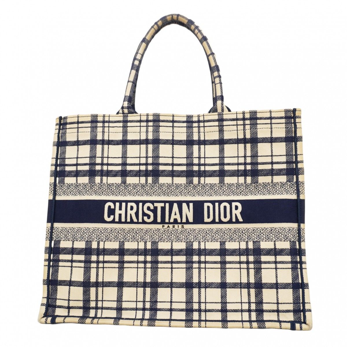 Christian Dior Tote Bag Book Tote Canvas Navy Women'S