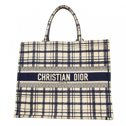 Christian Dior Tote Bag Book Tote Canvas Navy Women'S