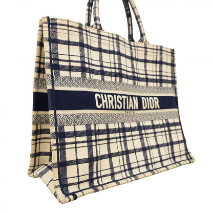 Christian Dior Tote Bag Book Tote Canvas Navy Women'S