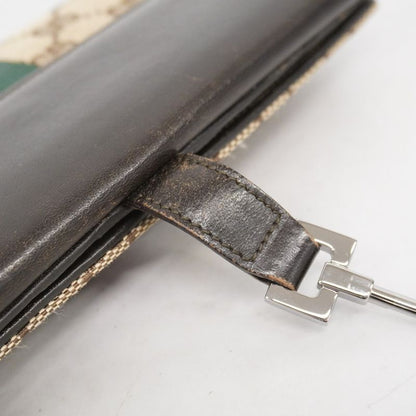 Gucci Long Wallet GG Canvas Sherry Line Jackie 05479 Canvas Brown Silver