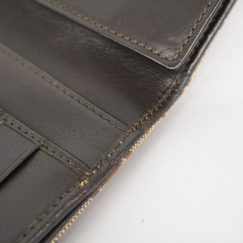 Gucci Long Wallet GG Canvas Sherry Line Jackie 05479 Canvas Brown Silver